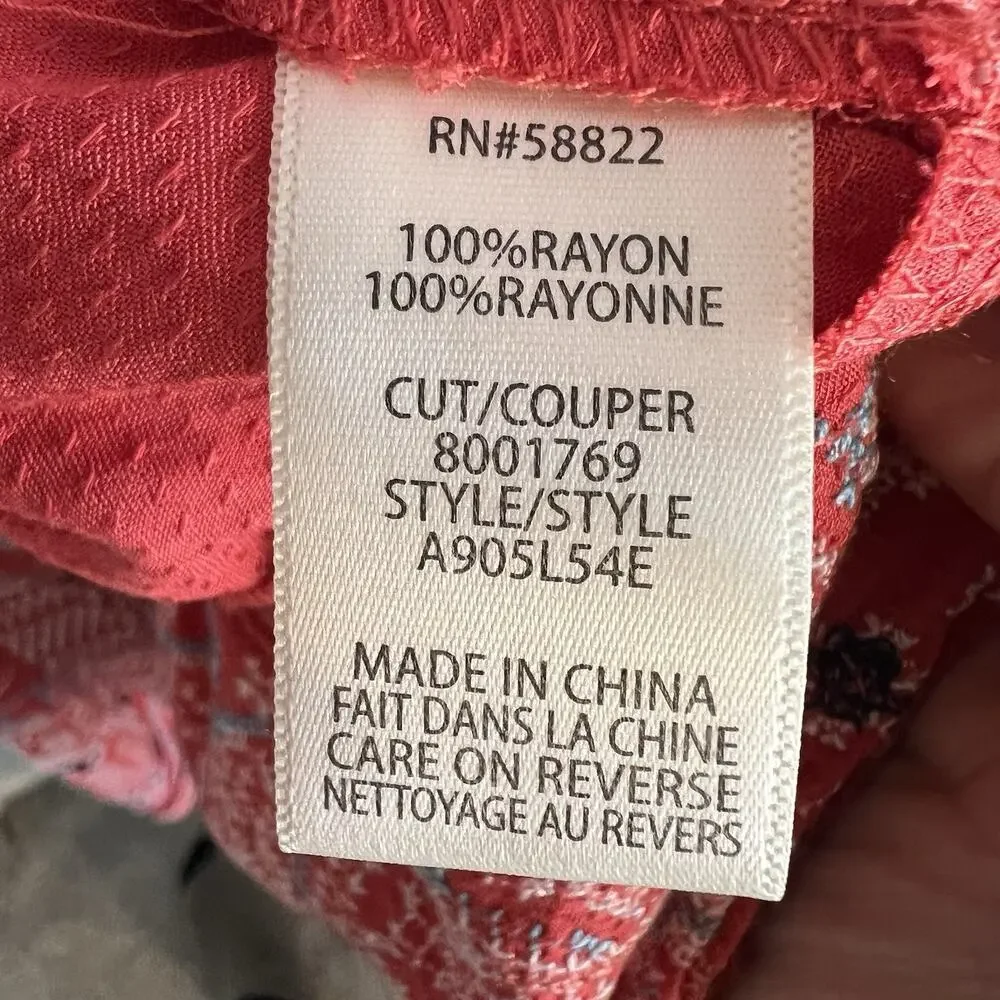 NWT Max Studio Red Mini Dress Sz L College Sundress Vacation Embroidered Ruffle - Picture 12 of 14